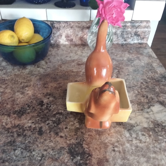 Vintage Wiener Dog Pottery Planter - Picture 2 of 5